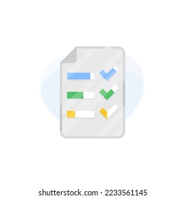 File processing and checking used flat design vector illustration. simple and modern graphic element for landing pages, ui, icons, infographic