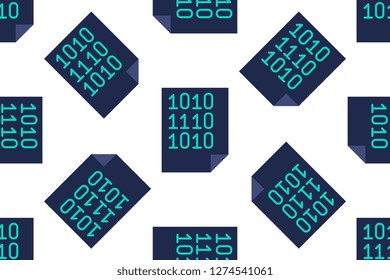 File processing icon in flat style isolated on white background.  Seamless pattern stock vector illustration