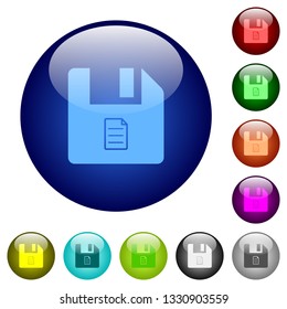 File properties icons on round color glass buttons