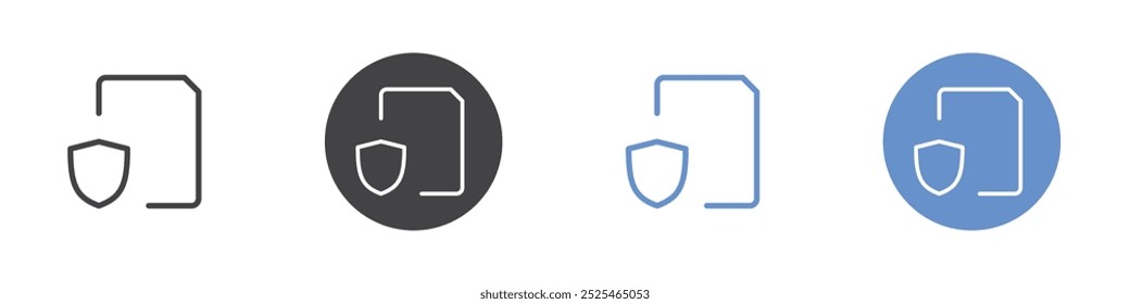 File protected icon Thin outline art symbol