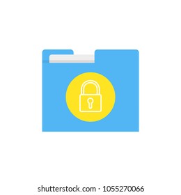 File protection. Data security and privacy concept. Safe confidential information. Vector illustration.