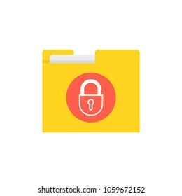 File protection. Data security and privacy concept. Safe confidential information. Vector illustration.