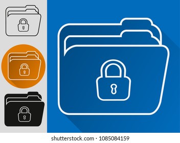 File protection. Data security and privacy concept. Safe confidential information. Vector illustration.
