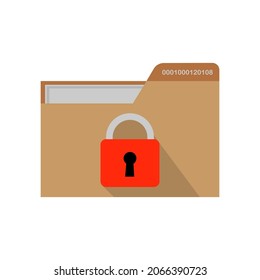 File protection. Data security and privacy concept. Safe confidential information. White background