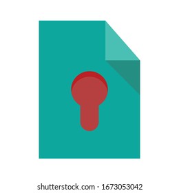 File Protection Icon With Flat Design Style Vector
