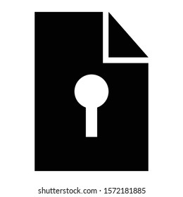 file protection icon glyph vector design