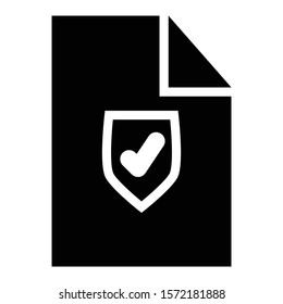 file protection icon glyph vector design