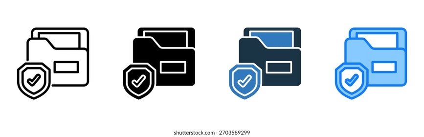 Icono de protección de archivos Ilustración vectorial de estilos múltiples
