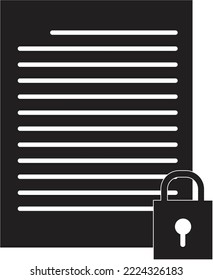 File protection icon on white background. Encryption sign. Locked file symbol. flat style.