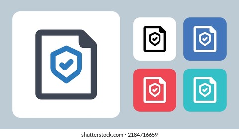 File Protection icon - vector illustration . File, Document, Protection, Security, Shield, Page, Safety, Secure, protect, line, outline, flat, icons .