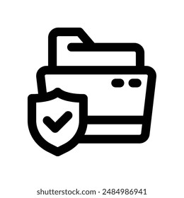 file protection icon. vector line icon for your website, mobile, presentation, and logo design.