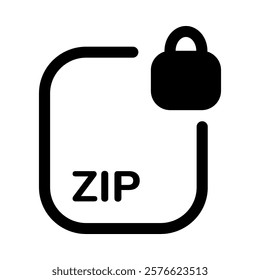 File protection icon. Zip icon. Encrypted file icon