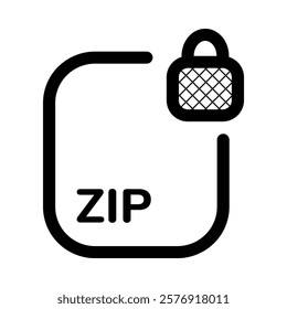 File protection icon. Zip icon. Encrypted file icon