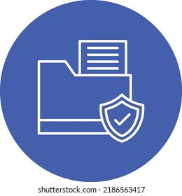 Imagen vectorial del icono de círculo de la línea de protección de archivos. También se puede usar para aplicaciones web, aplicaciones móviles y medios impresos.
