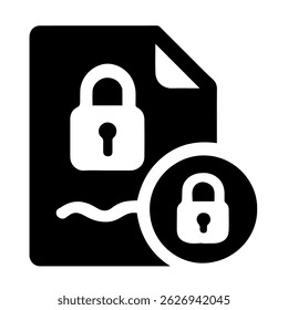Icono de bloqueo de protección de archivos sobre fondo blanco Vector
Icono de ciberseguridad de Vector