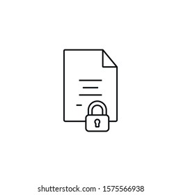 file protection - minimal line web icon. simple vector illustration. concept for infographic, website or app.