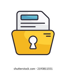 File Protection vector Filled Outline Icon Design illustration on White background. EPS 10 File 