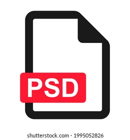 File PSD flat icon isolated on white background. PSD format vector illustration .