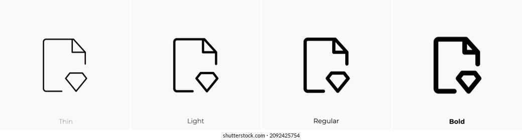 file quality one icon. Thin, Light Regular And Bold style design isolated on white background