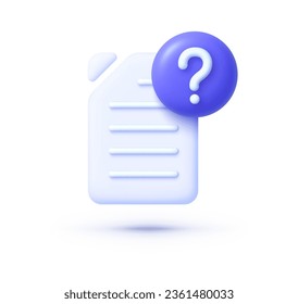 File question mark 3d. Vector icon illustration