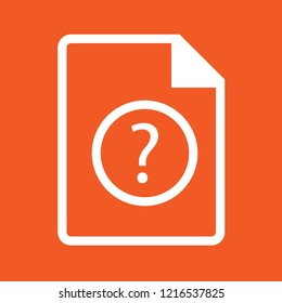 File with question mark icon, stock vector illustration, EPS10.