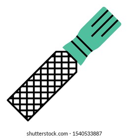 File rasp Hand Held Jeweler Carpentry Tool Vector Icon design Concept