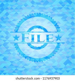 File realistic light blue mosaic emblem