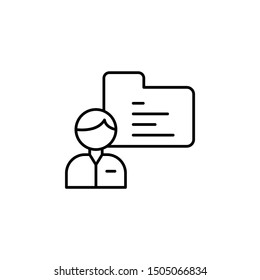 File, recruitment icon. Element of recruitment thin line icon