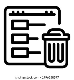 File recycle bin icon. Outline File recycle bin vector icon for web design isolated on white background