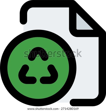 File recycle vector icon in modern style, deleted document recovery and data restore illustration. Filled Line Icon