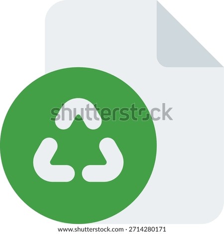 File recycle vector icon in modern style, deleted document recovery and data restore illustration. Flat Icon