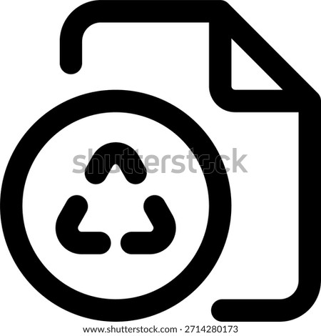 File recycle vector icon in modern style, deleted document recovery and data restore illustration. Line Icon