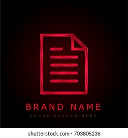 File red chromium metallic logo