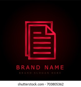 File red chromium metallic logo
