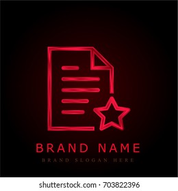 File red chromium metallic logo