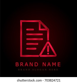 File red chromium metallic logo