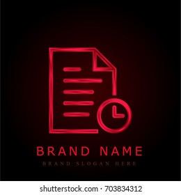 File red chromium metallic logo
