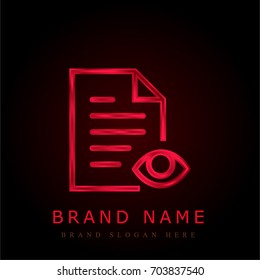 File red chromium metallic logo