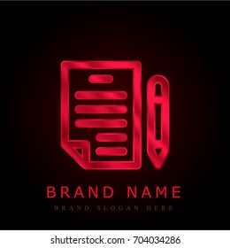 File red chromium metallic logo