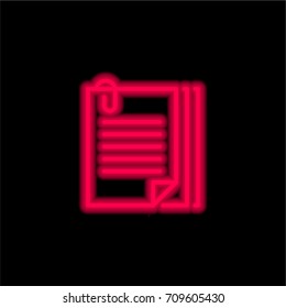 File red glowing neon ui ux icon. Glowing sign logo vector