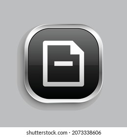 reducir el diseño de iconos de línea. Estilo botón brillante rectángulo redondeado aislado en fondo gris. Ilustración del vector