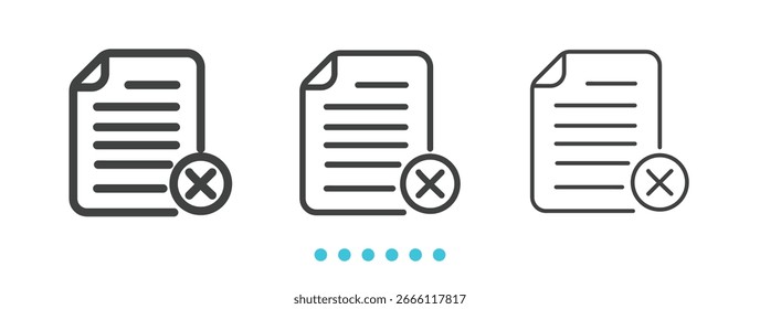 file rejected  Icon. Thin line icon vector