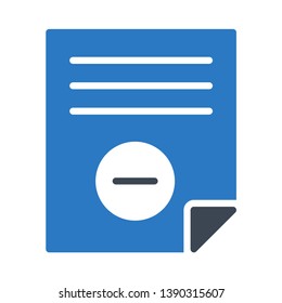 file remove glyph double color icon