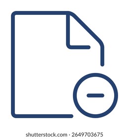 Icono de eliminación de archivo logotipo de esquema de ilustración plana