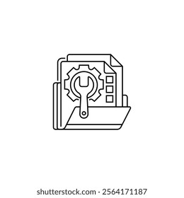 File Repair Line Icon. linear style sign for mobile concept and web design. Outline vector icon.