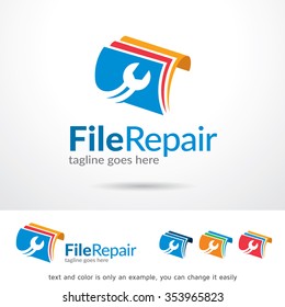 File Repair Logo Template Design Vector