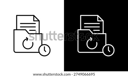 File Restore Outline White Icon Set Design