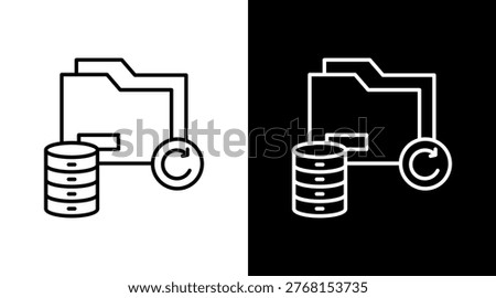 File Restore Outline White Icon Set Design