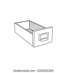 File Safe Box line art design template, vector symbol, sign, outline illustration.