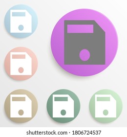 file save badge color set. Simple glyph, flat vector of web icons for ui and ux, website or mobile application
